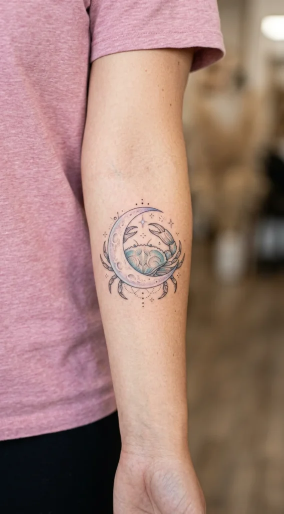 Dreamy Feminine Moon and Crab Fusion