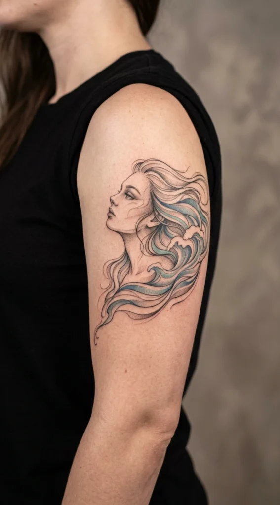 Ethereal Woman Water Hair Flow