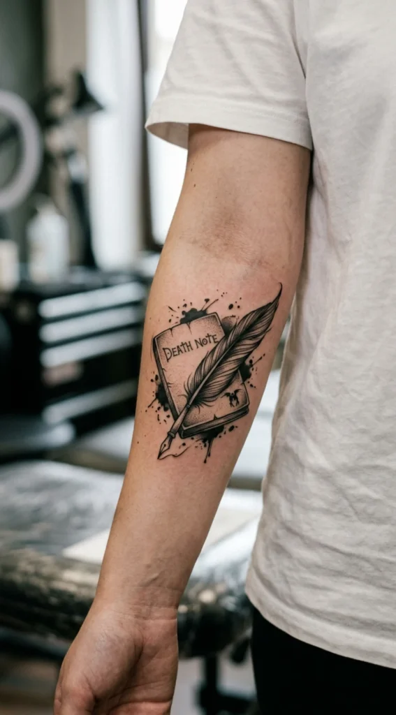 Feather and Notebook Dark Aesthetic