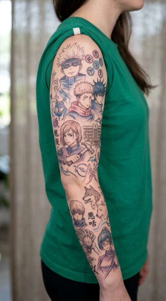 Female Anime Style JJK Collage Sleeve