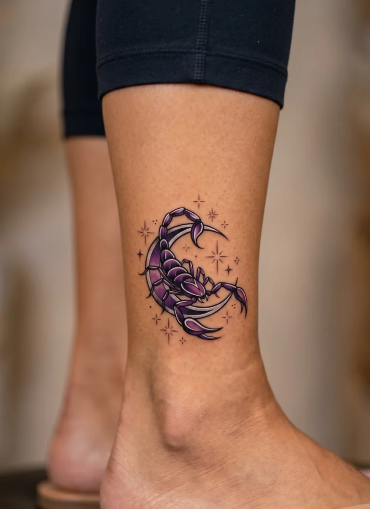 Feminine Scorpion with Crescent Moon