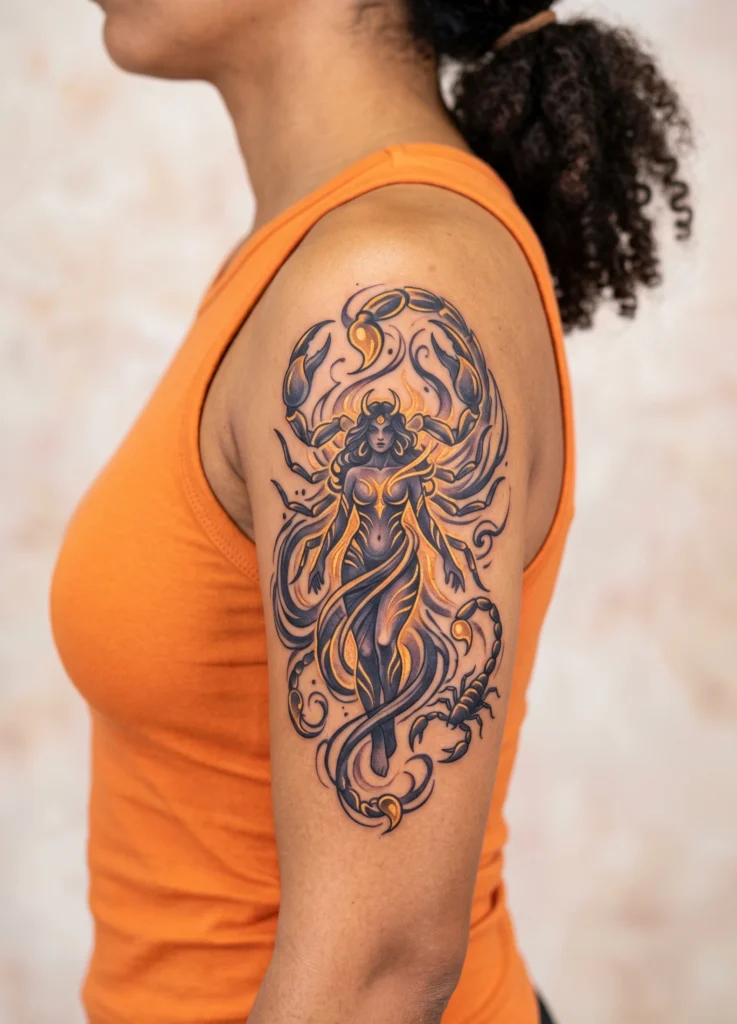 Feminine Shadow Goddess with Scorpion Aura