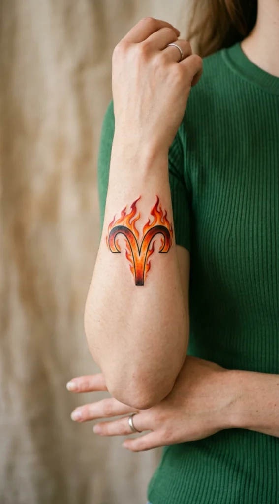 Fiery Aries Glyph Burning Effect