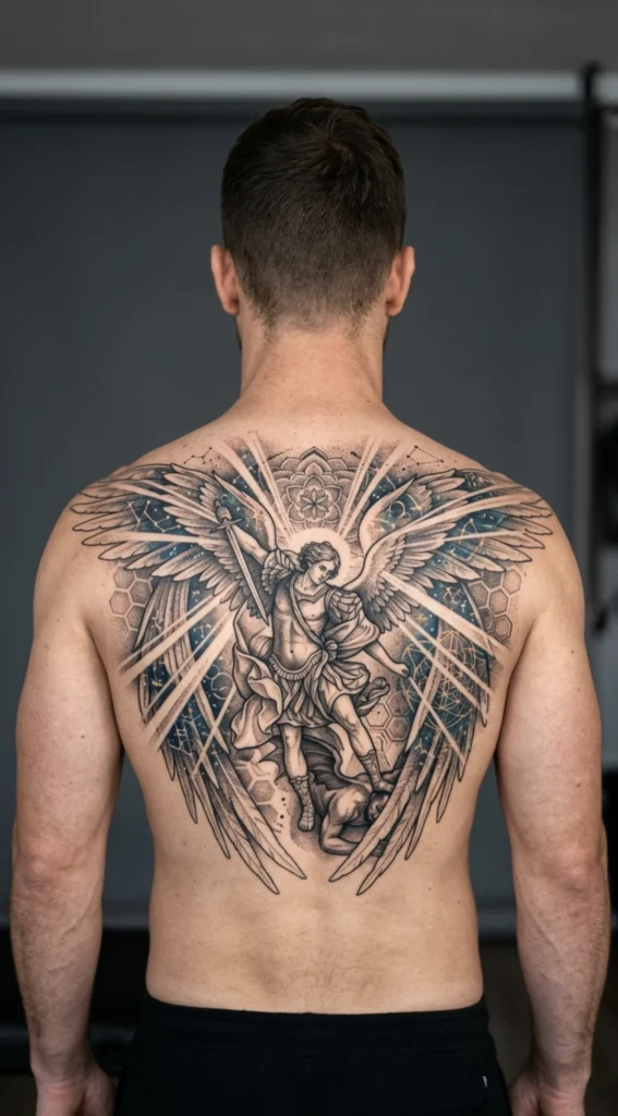 Full Back Michael with Celestial Wings