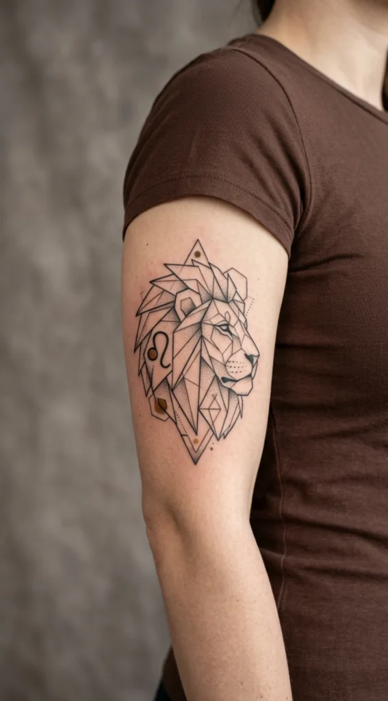 Geometric Lion Head Leo Design