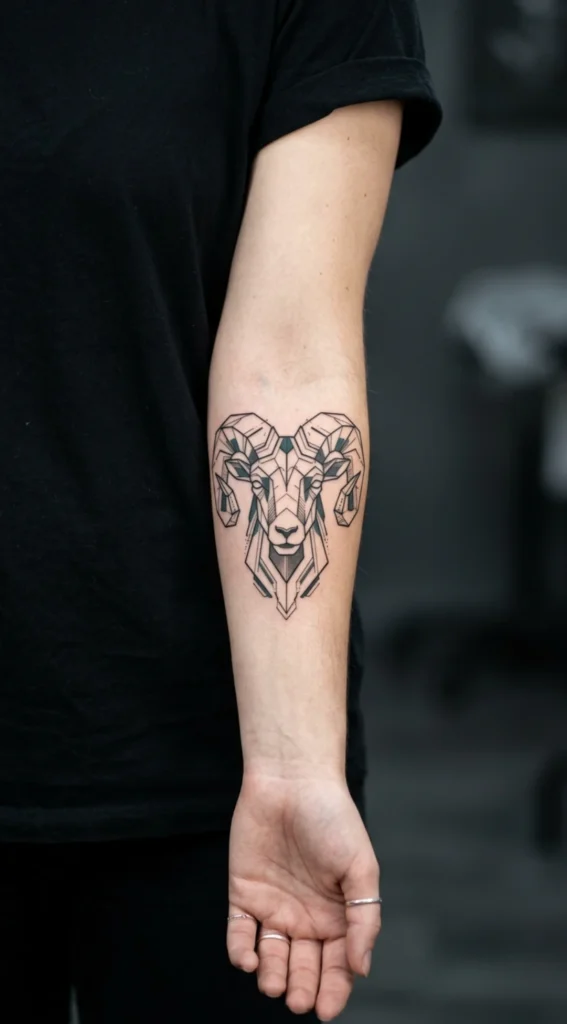 geometric Ram Face Broken Lines