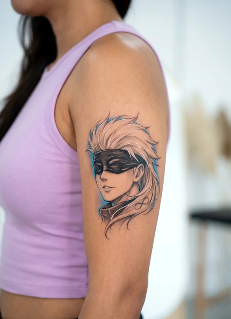 Gojo Blindfold Soft Aesthetic Portrait