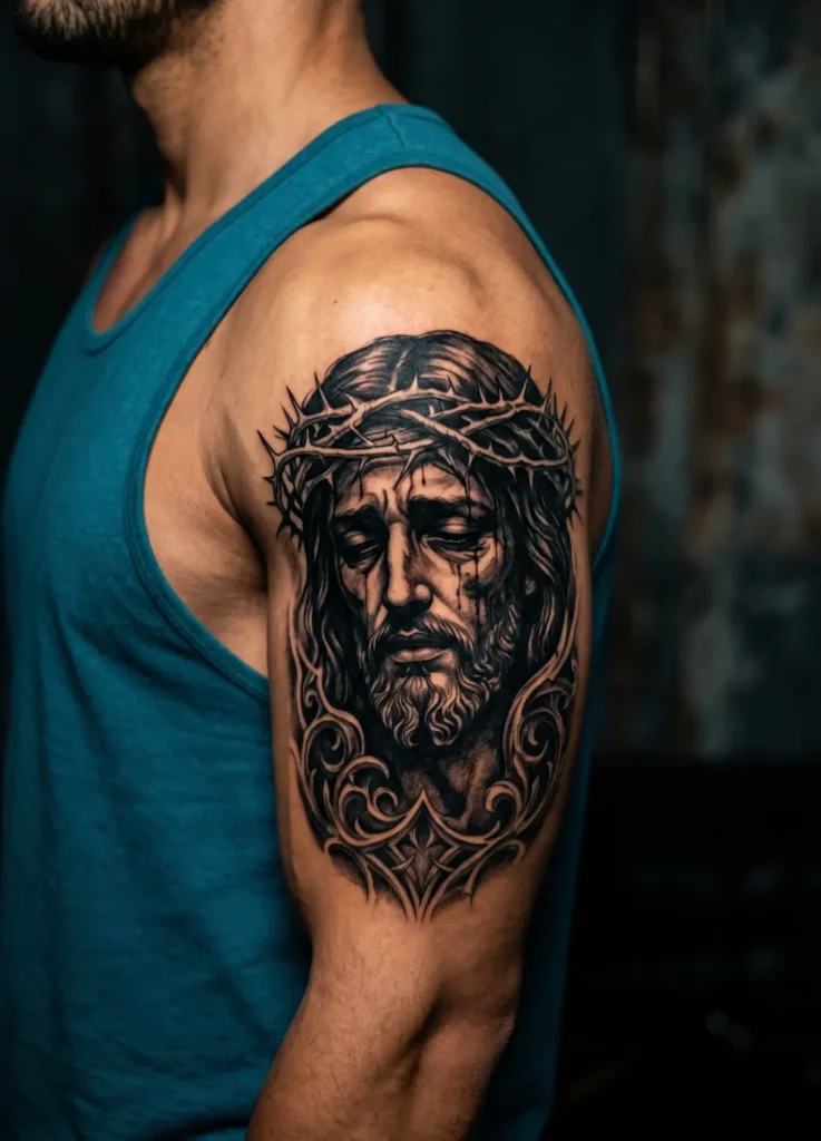 Gothic Jesus with Dark Shadows
