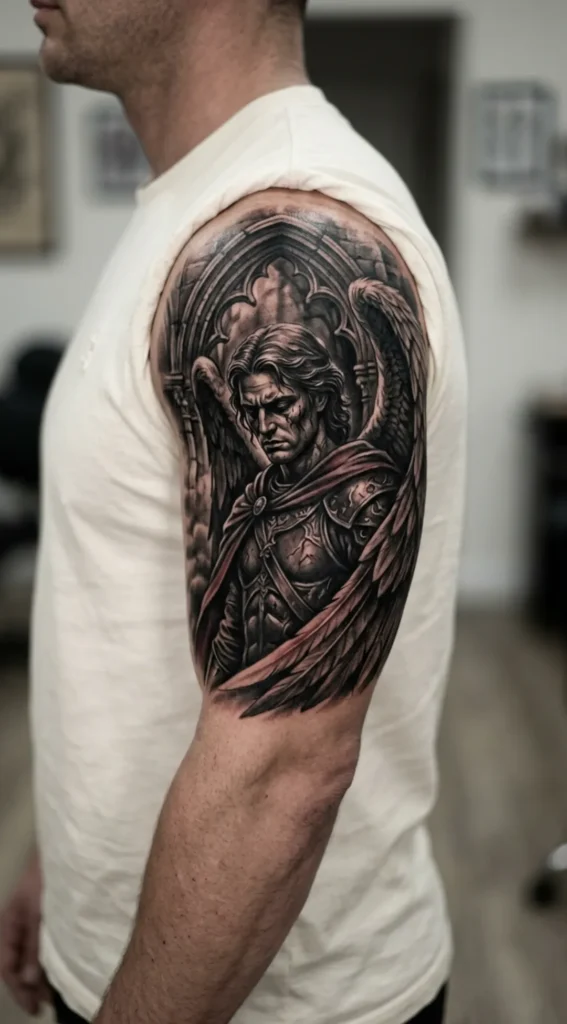 Gothic Saint Michael Dark Realism
