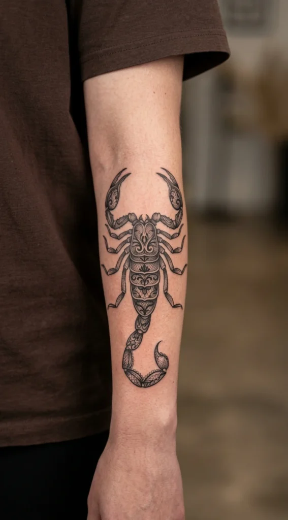 Gothic Scorpion with Lace Pattern Detail