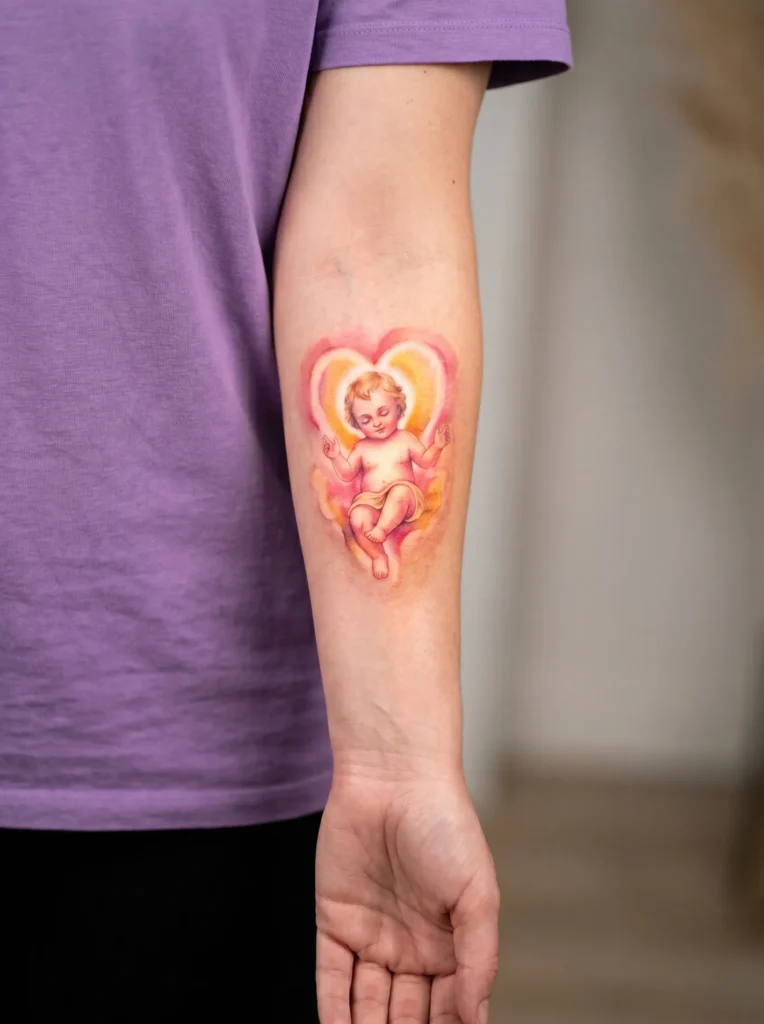 Infant Jesus with Soft Heart Aura