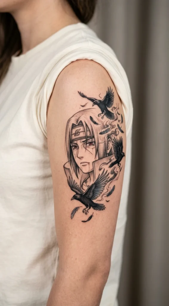 Itachi Uchiha Emotional Crow Scene