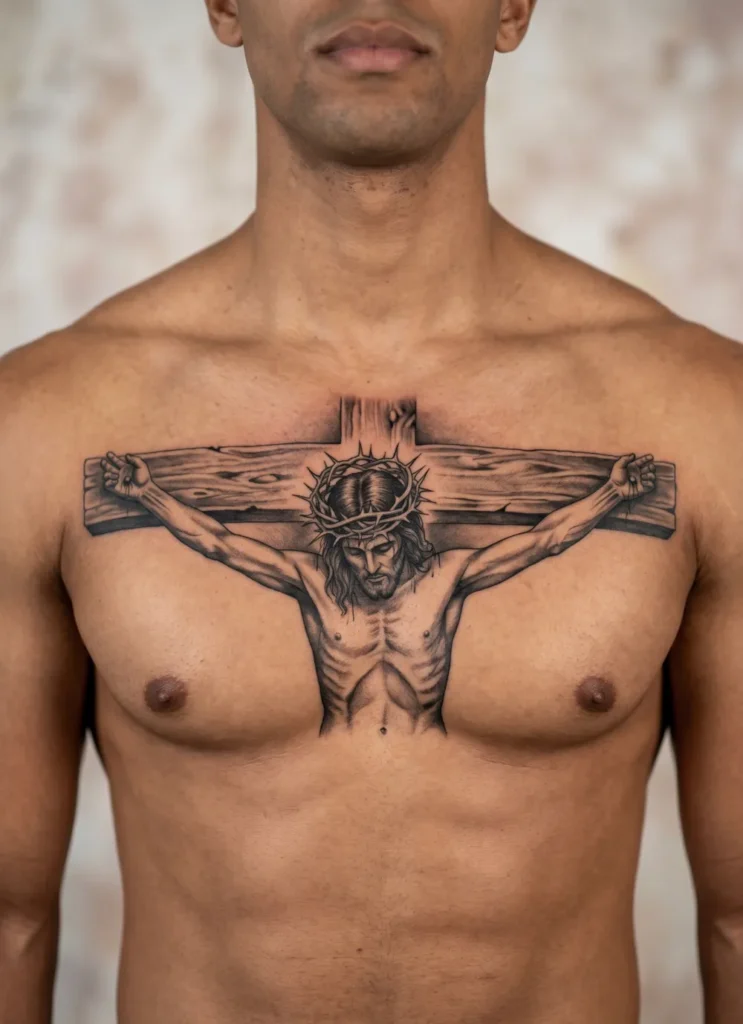 Jesus Crucifixion Full Chest Piece