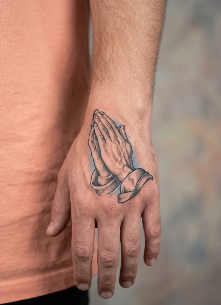 Jesus Praying Hands Design