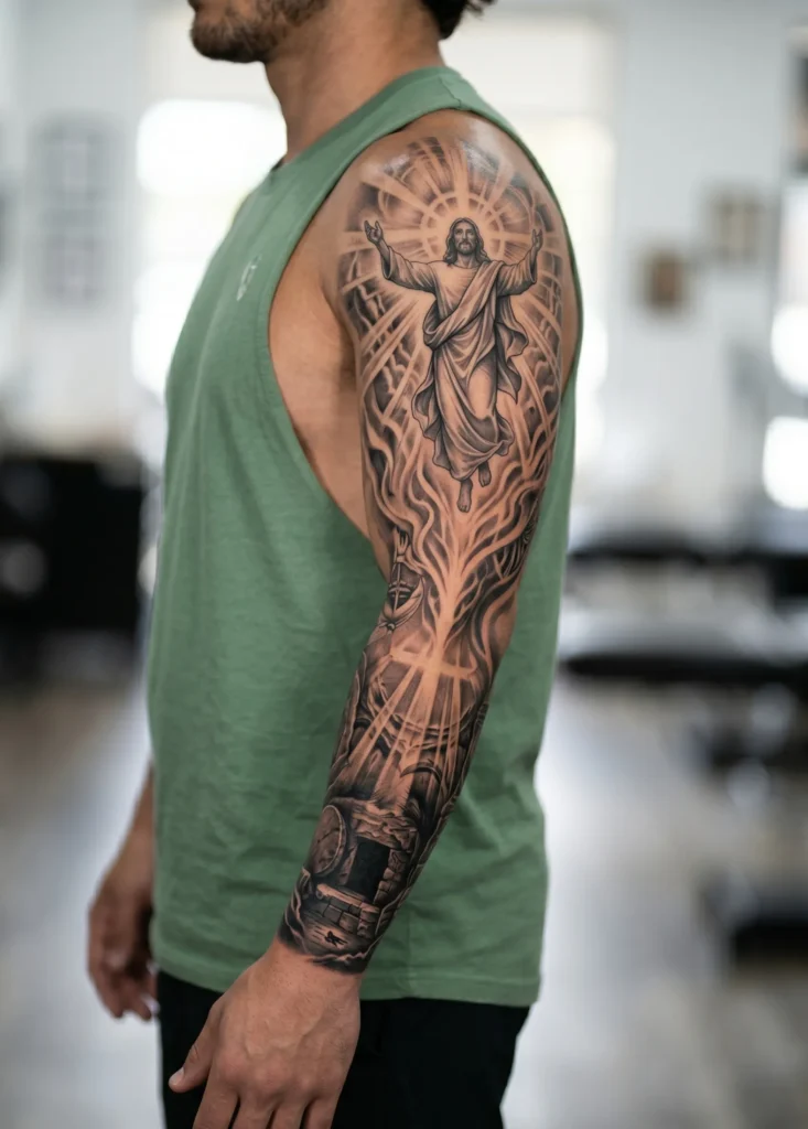 Jesus Rising From Tomb Sleeve Flow