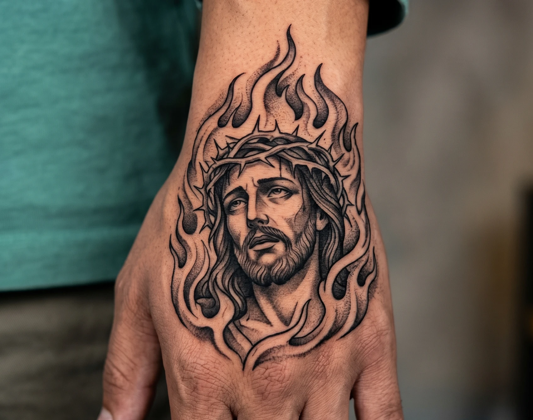 Jesus Hand Tattoo Design