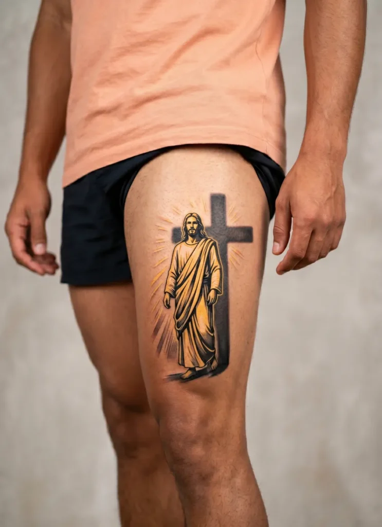 Jesus with Cross Shadow Behind