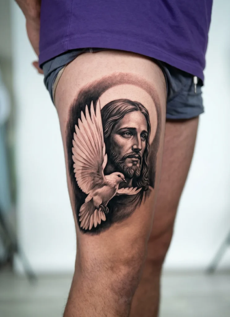 Jesus with Dove Smooth Shading Blend