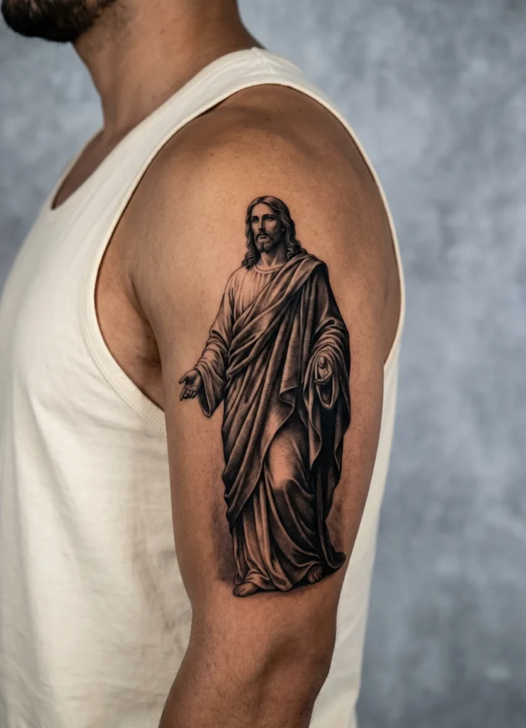 Jesus with Heavy Shadow Cloak Detail