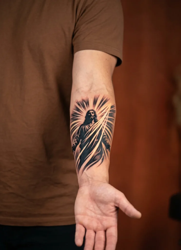 Jesus with Light Rays Forearm