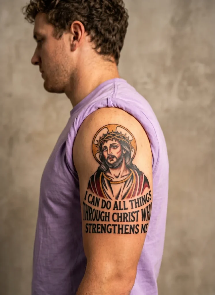 Jesus with Scripture Bold Lettering