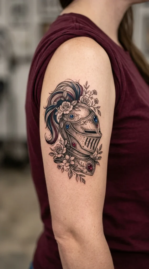 Lady Warrior Helmet with Flowers and Jewels
