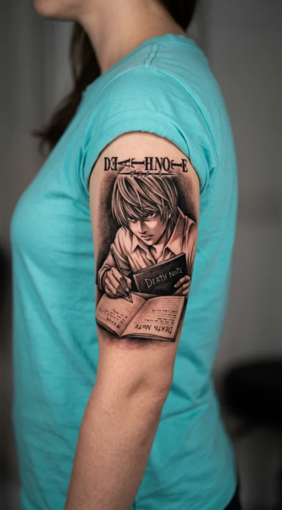 Light Writing in Death Note Dramatic Scene