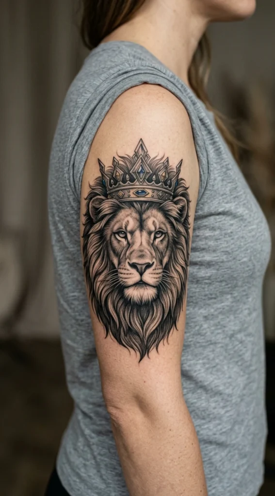 Lion Head with Crown