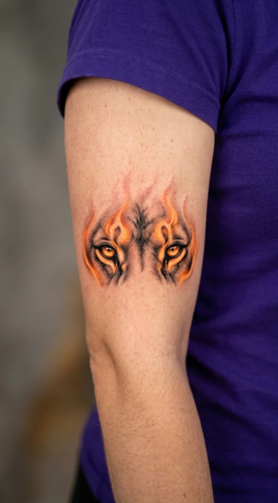 Lioness Eyes Glowing Fire Aura