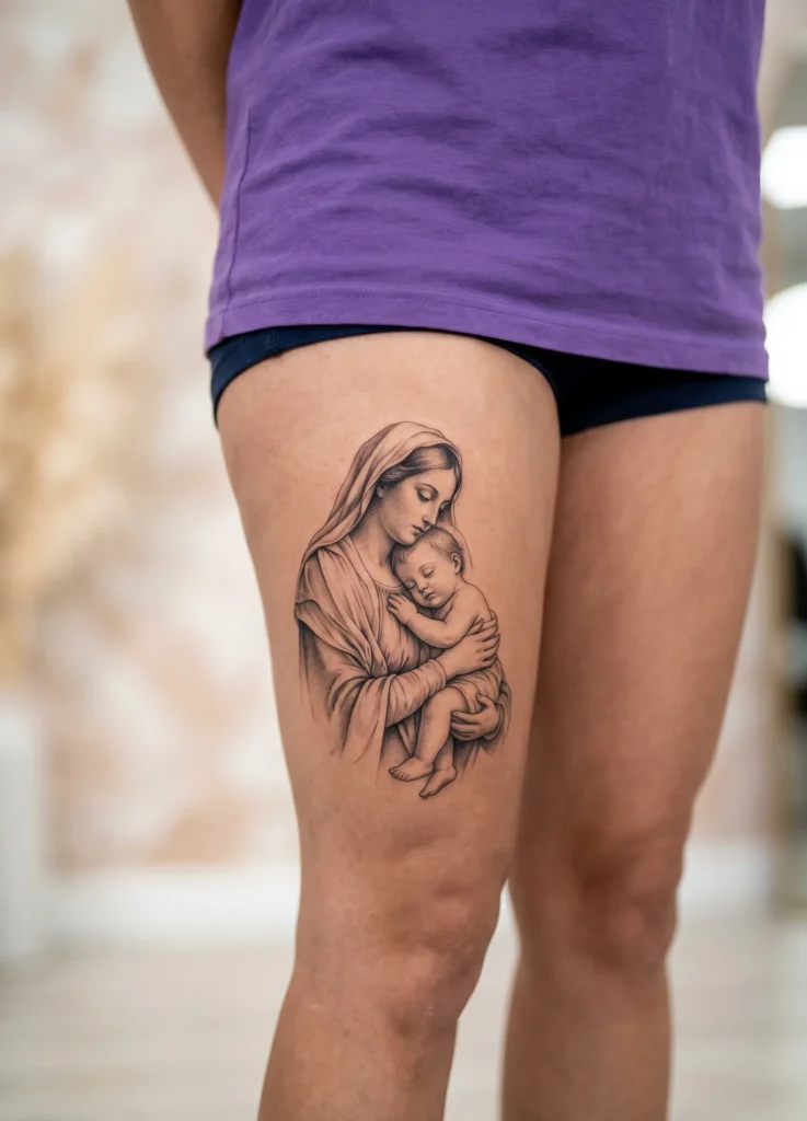 Mary Holding Sleeping Infant Jesus