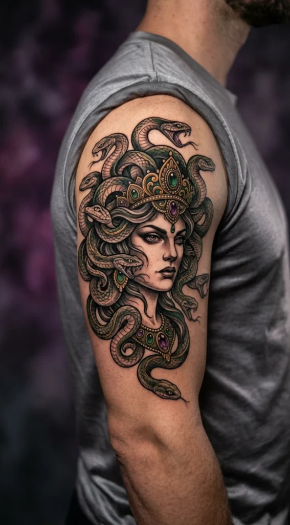 Medusa Head with Serpents and Jewels