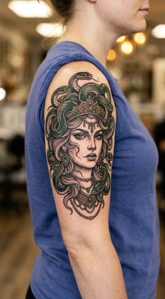 Medusa with Ornamental Serpents and Jewelry