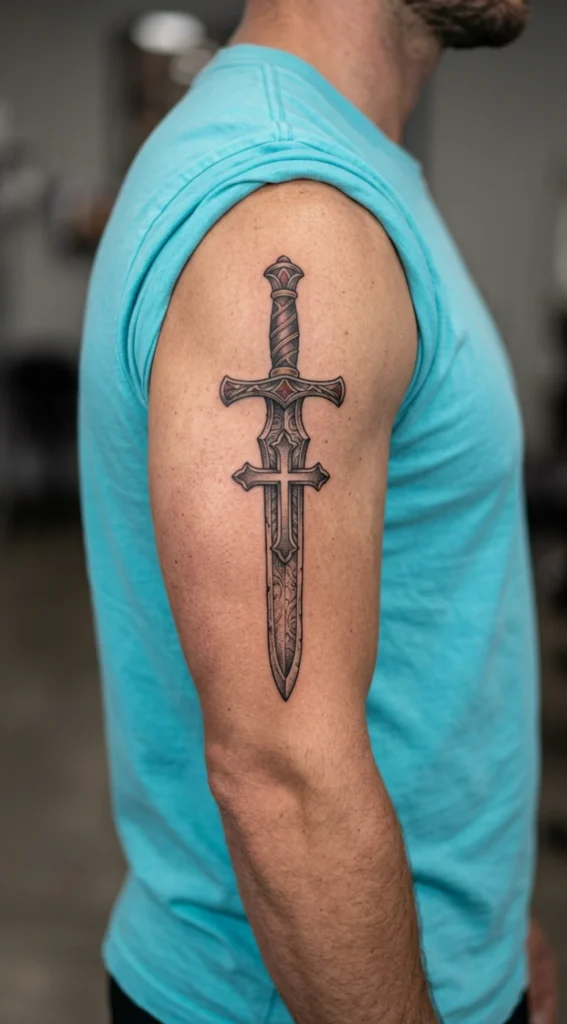 Michael Sword with Cross Engraved Blade