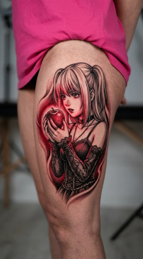 Misa Amane with Glowing Red Apple Aura