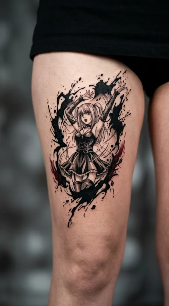 Misa Dramatic Pose with Ink Splash Effect