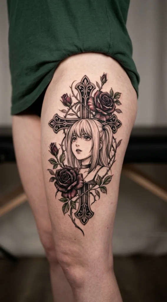Misa with Cross and Gothic Rose Fusion
