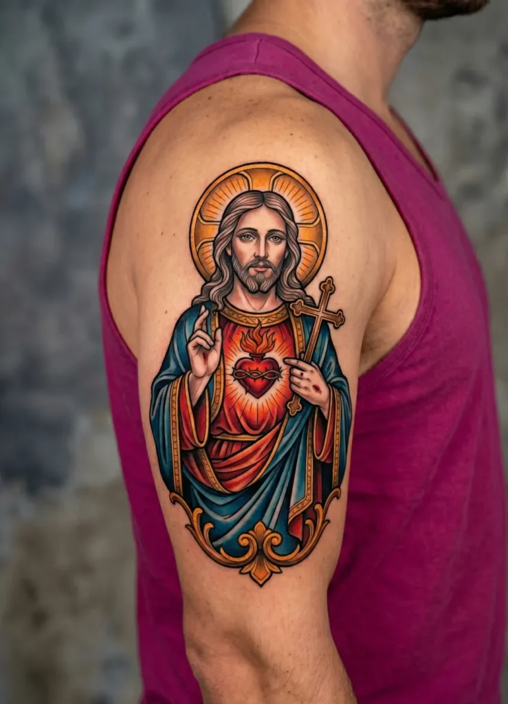 Neo-Traditional Jesus with Strong Lines