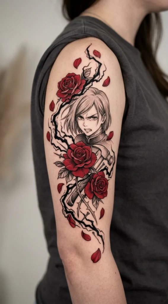 Nobara Kugisaki Cursed Energy and Rose Design