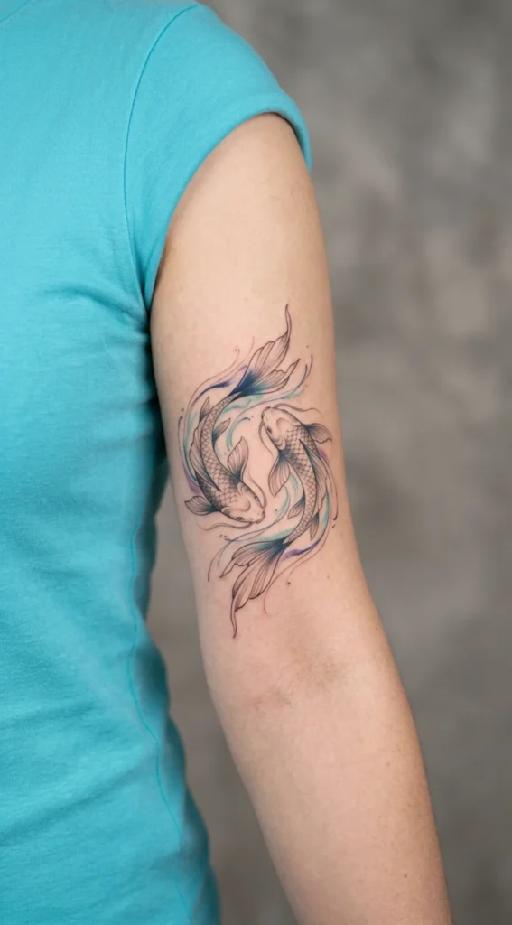 Pisces Twin Fish Flowing Water