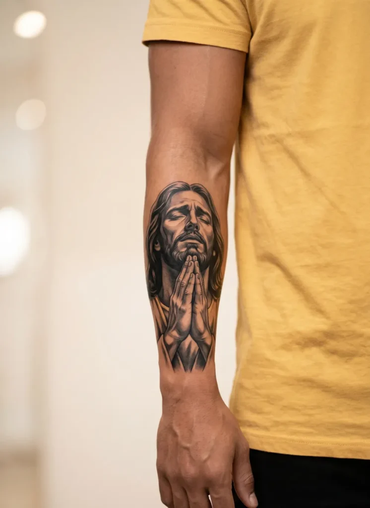 Praying Jesus with Intense Expression