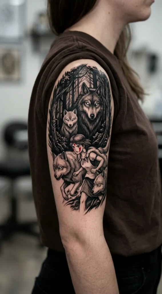 Princess Mononoke Wolf Forest Scene