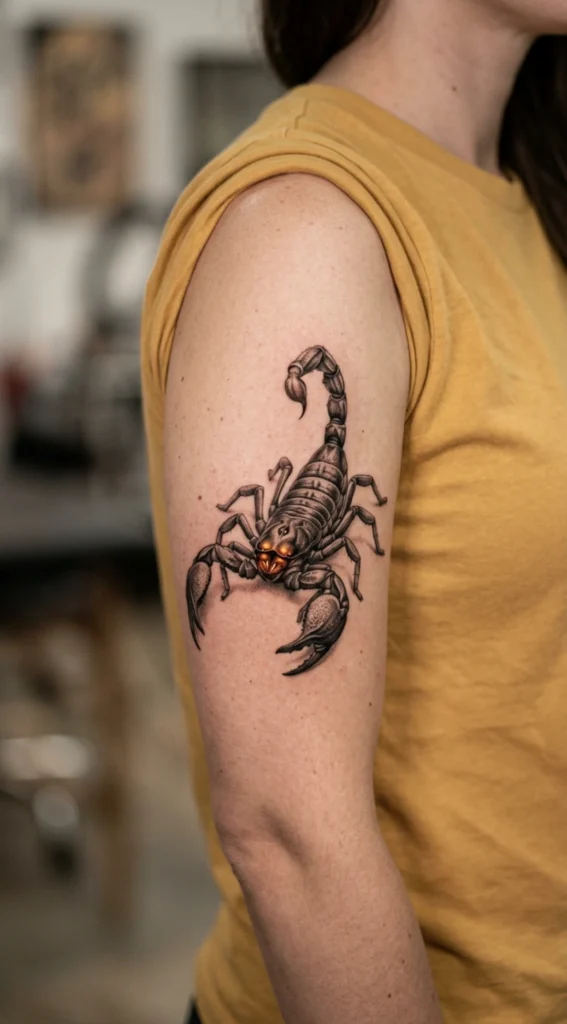 Realistic Scorpion with Glowing Eyes