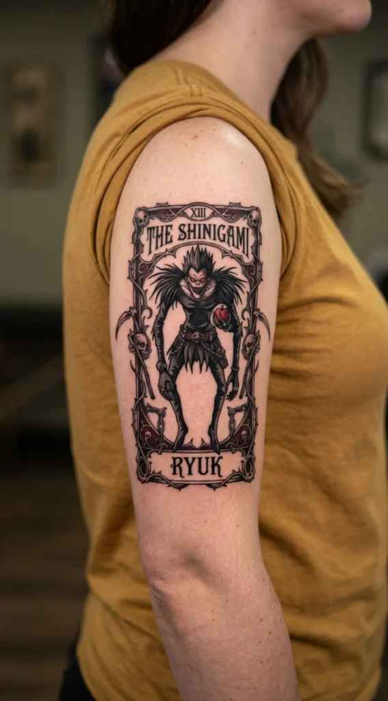 Ryuk Framed Like a Tarot Card Design