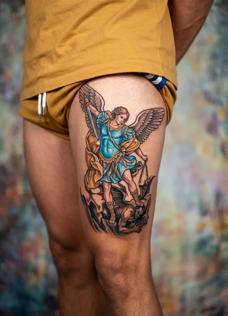 Saint Michael Standing Over Evil