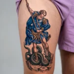 Saint Michael Tattoo with Snake