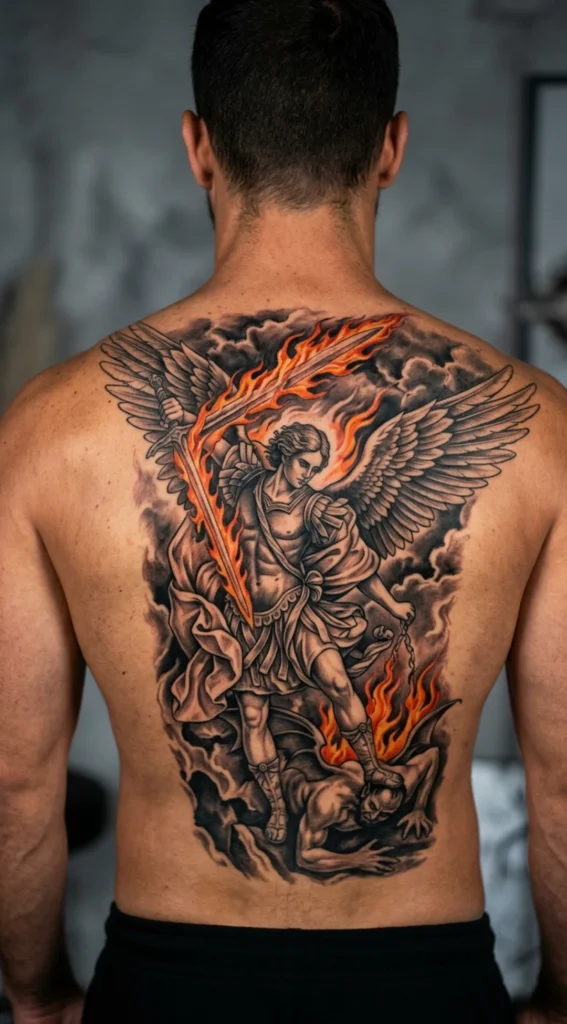 Saint Michael with Flaming Sword Back