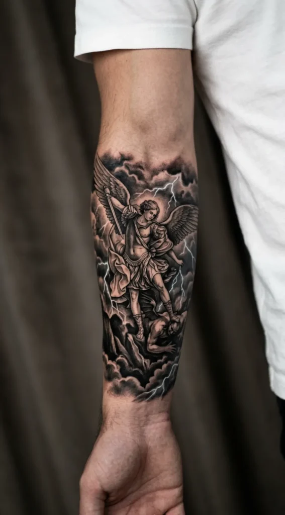 Saint Michael with Storm Clouds Forearm