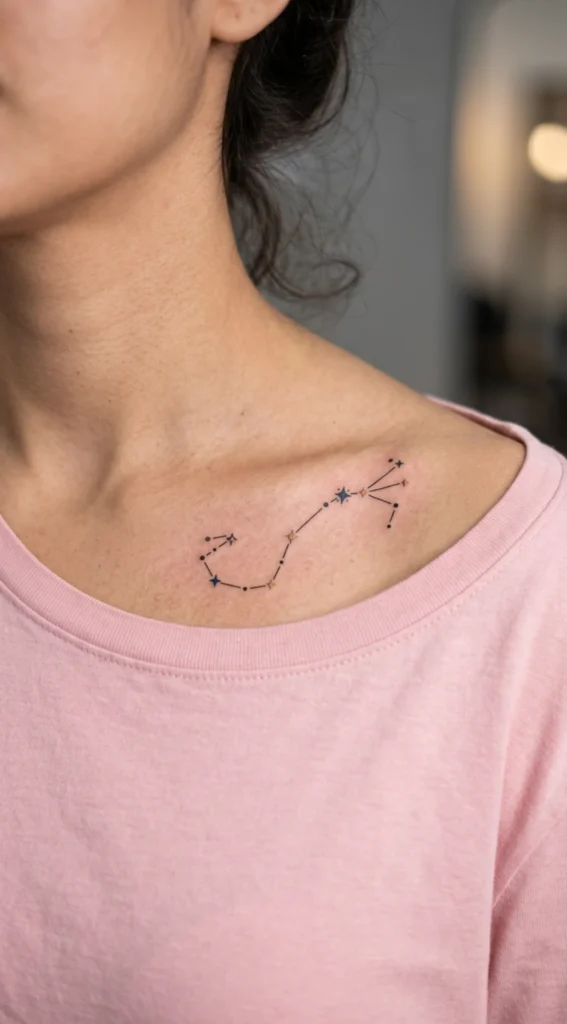 Scorpio Constellation across Collarbone