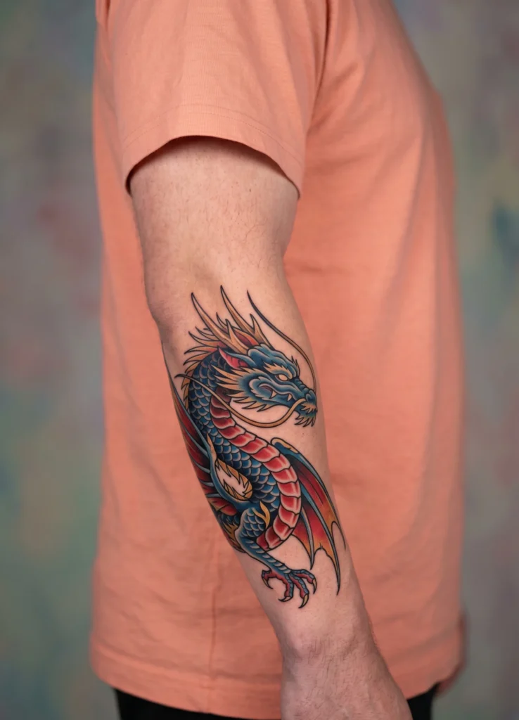Side Profile Dragon with Sharp Whiskers