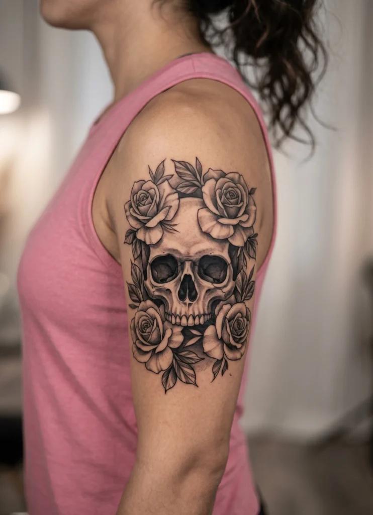 Skull and Rose Frame
